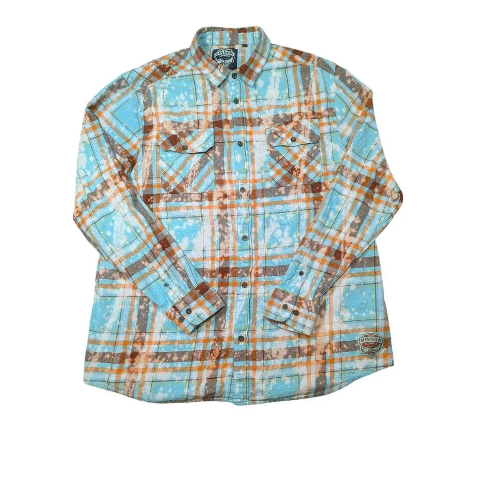 Angry Minnow Gator Girl Florida Flannel- Distressed Lake Tahoe Size XL Unisex - Picture 1 of 8
